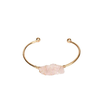 Handcrafted Rose Quartz Open Bangle